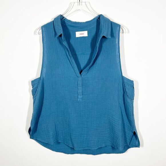 Xirena Women's Size Extra Large XL Blue Carrie Cótton Gauze Sleeveless Tank Top - Picture 1 of 6